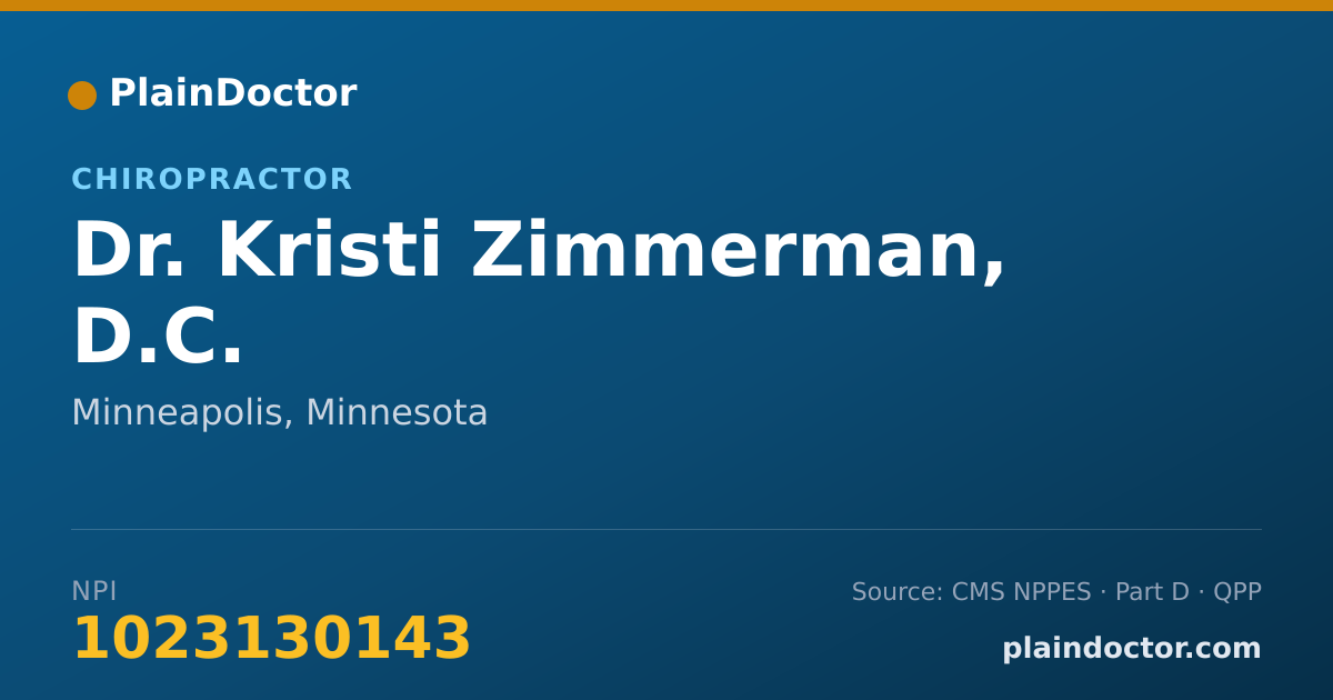 Shareable card for Kristi Zimmerman, D.C. - Chiropractor, Minneapolis, MN