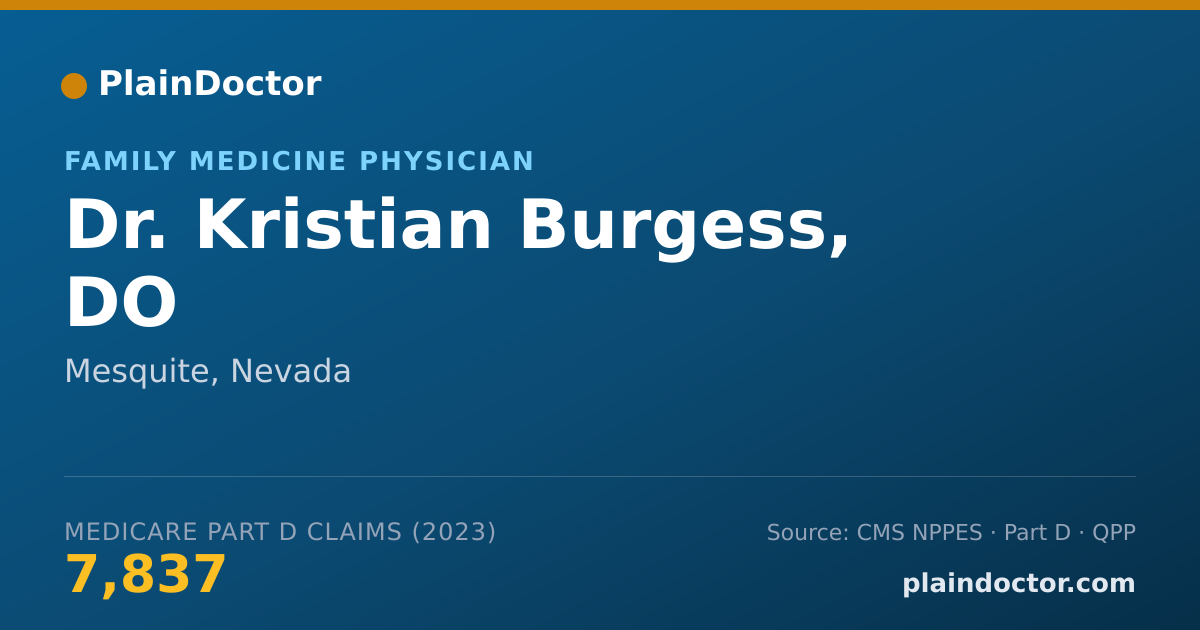 Shareable card for Kristian Burgess, DO - Family Medicine Physician, Mesquite, NV