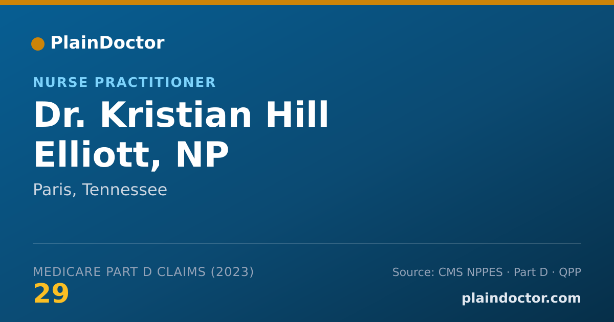 Shareable card for Kristian Hill Elliott, NP - Nurse Practitioner, Paris, TN