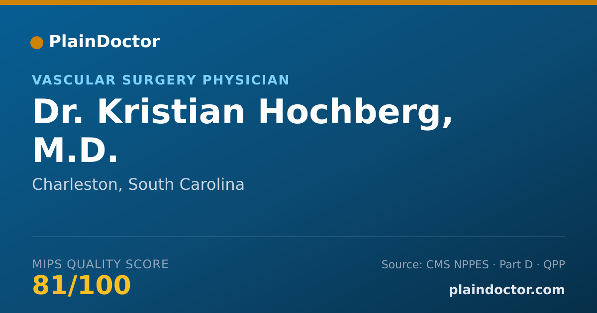Shareable card for Kristian Hochberg, M.D. - Vascular Surgery Physician, Charleston, SC