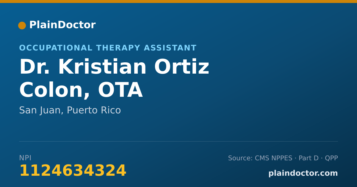 Shareable card for Kristian Ortiz Colon, OTA - Occupational Therapy Assistant, San Juan, PR