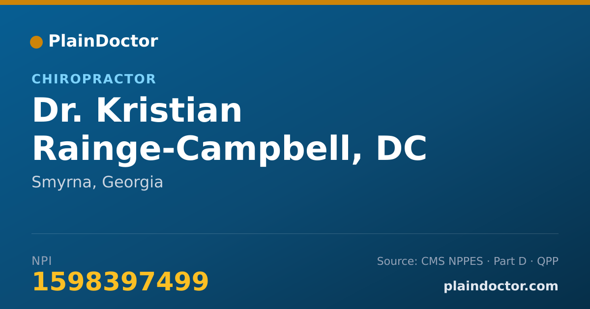 Shareable card for Kristian Rainge-Campbell, DC - Chiropractor, Smyrna, GA