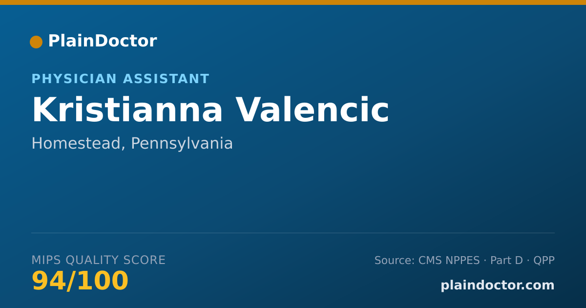 Shareable card for Kristianna Valencic - Physician Assistant, Homestead, PA