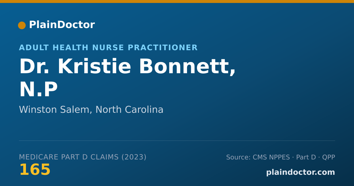 Shareable card for Kristie Bonnett, N.P - Adult Health Nurse Practitioner, Winston Salem, NC