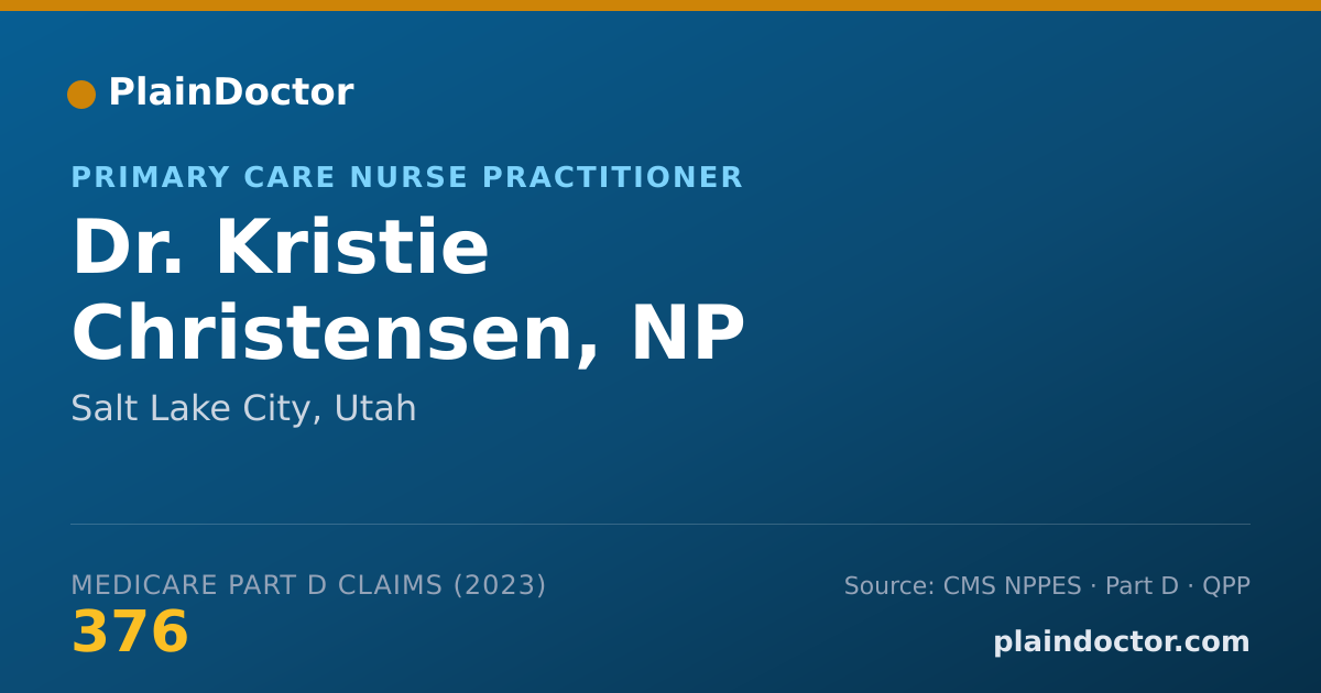 Shareable card for Kristie Christensen, NP - Primary Care Nurse Practitioner, Salt Lake City, UT