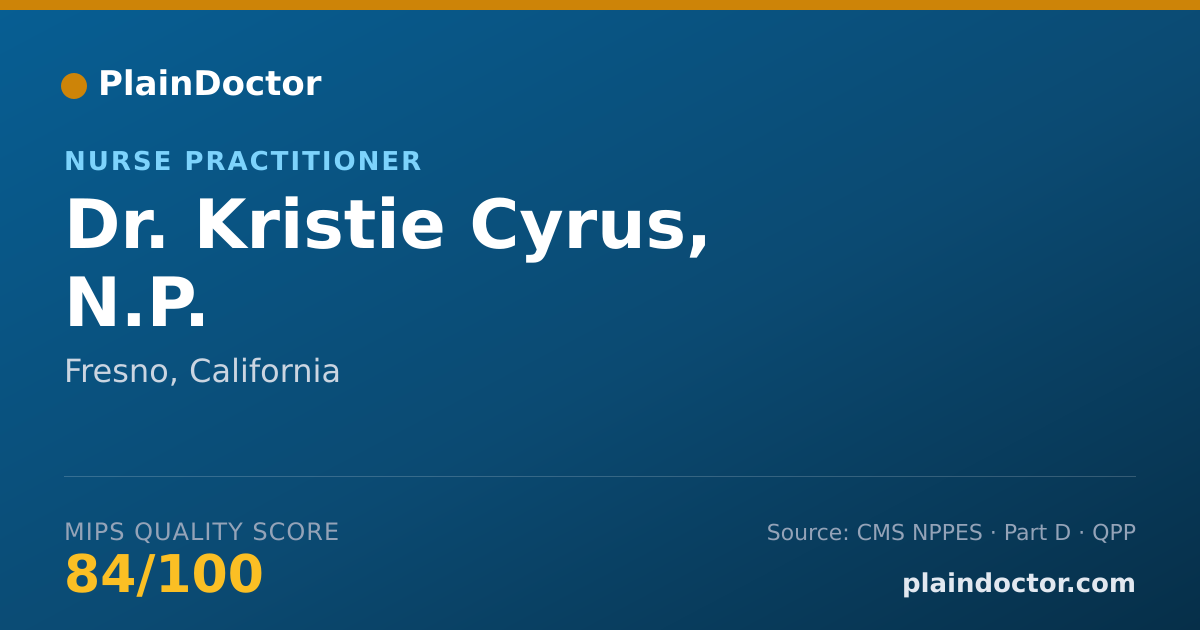 Shareable card for Kristie Cyrus, N.P. - Nurse Practitioner, Fresno, CA