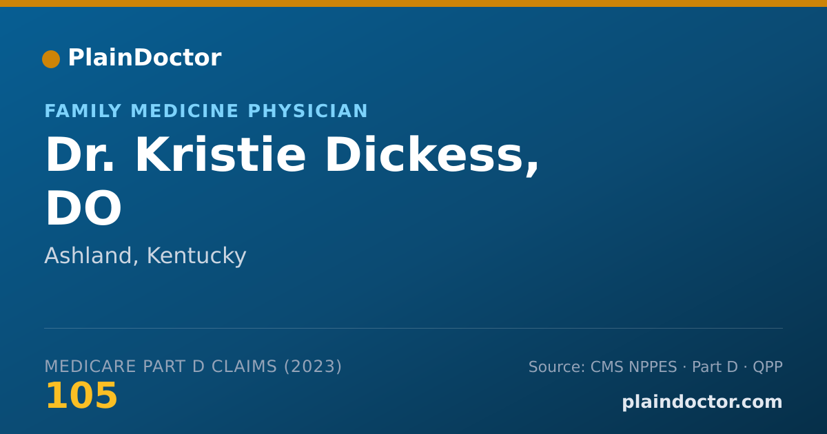 Shareable card for Kristie Dickess, DO - Family Medicine Physician, Ashland, KY