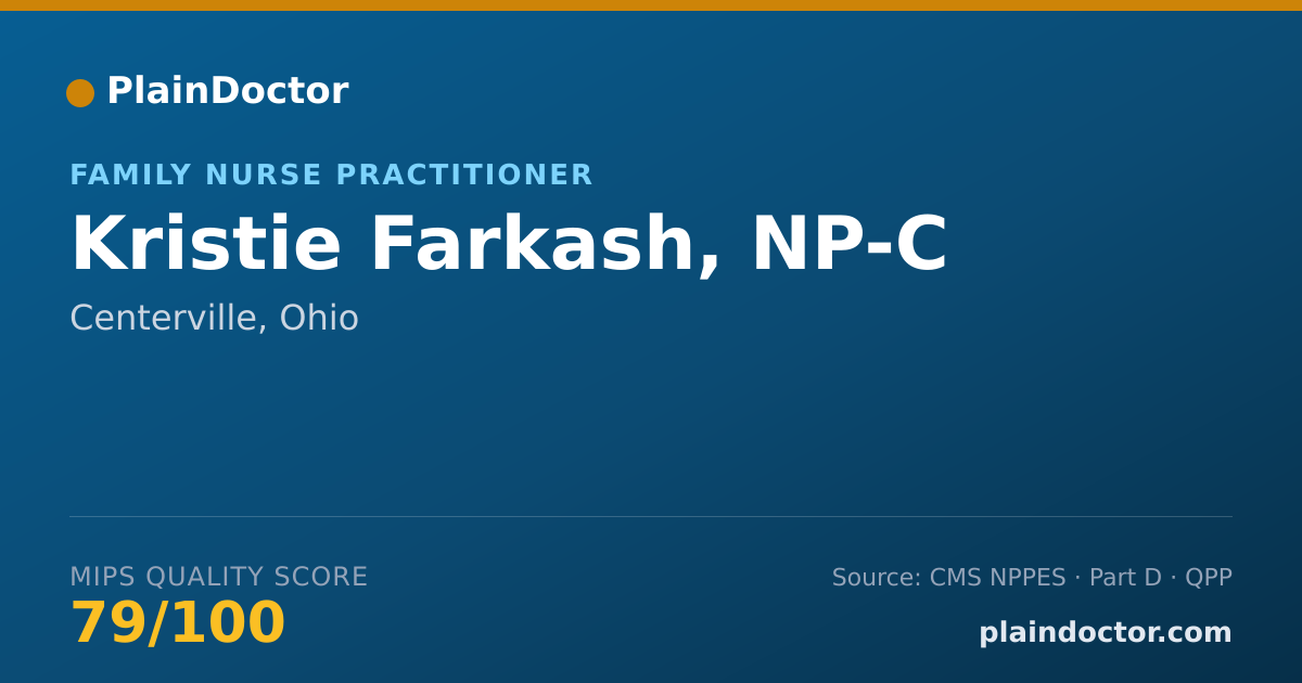 Shareable card for Kristie Farkash, NP-C - Family Nurse Practitioner, Centerville, OH