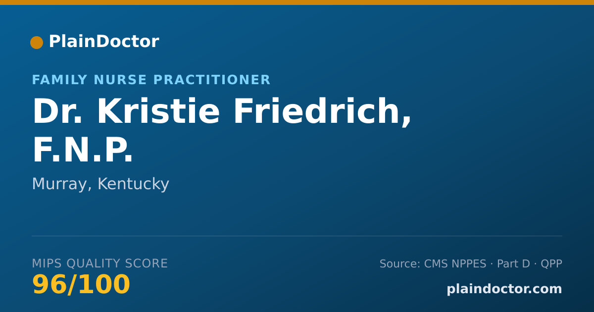 Shareable card for Kristie Friedrich, F.N.P. - Family Nurse Practitioner, Murray, KY