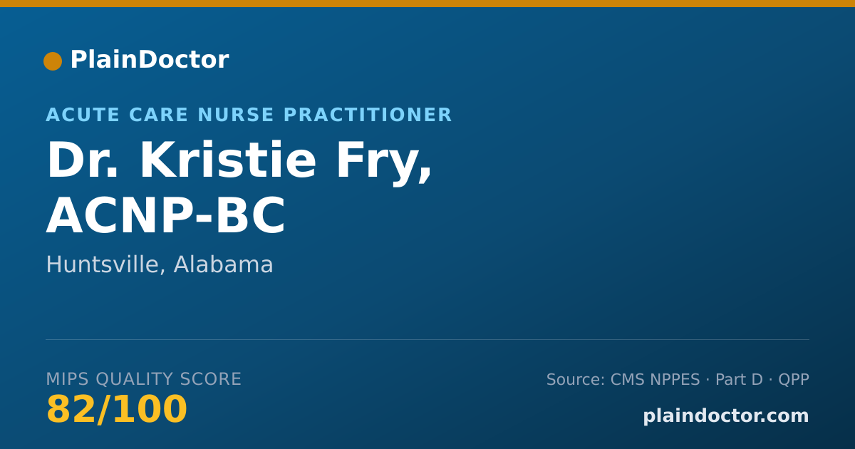 Shareable card for Kristie Fry, ACNP-BC - Acute Care Nurse Practitioner, Huntsville, AL