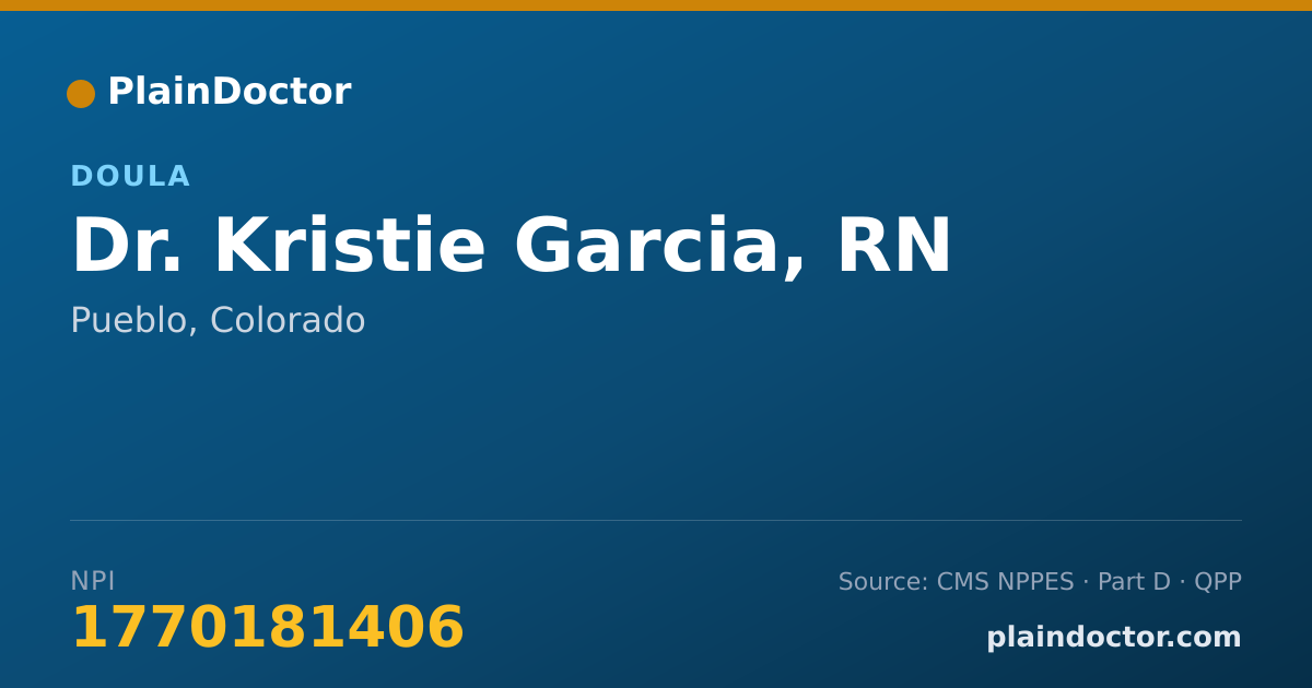 Shareable card for Kristie Garcia, RN - Doula, Pueblo, CO