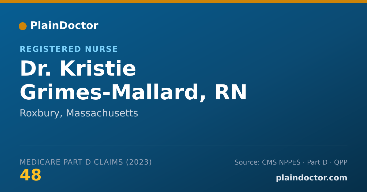 Shareable card for Kristie Grimes-Mallard, RN - Registered Nurse, Roxbury, MA