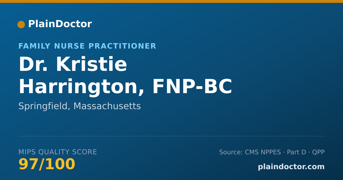 Shareable card for Kristie Harrington, FNP-BC - Family Nurse Practitioner, Springfield, MA