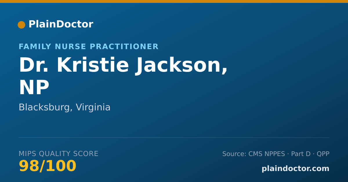 Shareable card for Kristie Jackson, NP - Family Nurse Practitioner, Blacksburg, VA