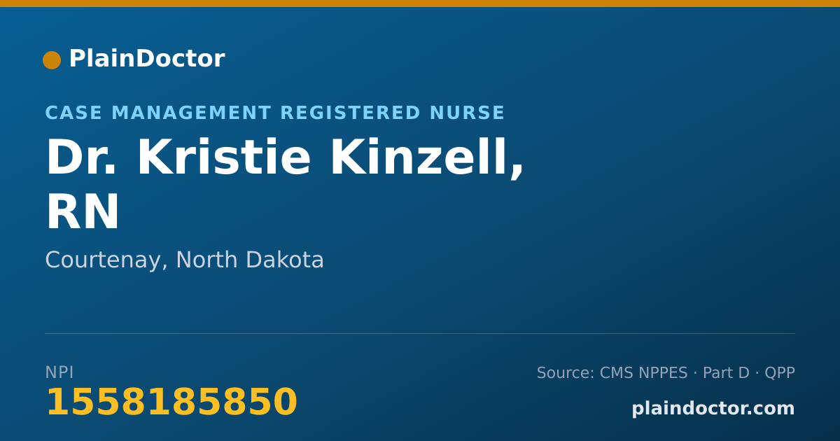 Shareable card for Kristie Kinzell, RN - Case Management Registered Nurse, Courtenay, ND