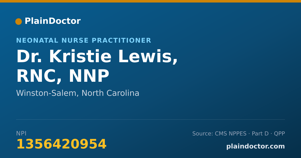 Shareable card for Kristie Lewis, RNC, NNP - Neonatal Nurse Practitioner, Winston-Salem, NC