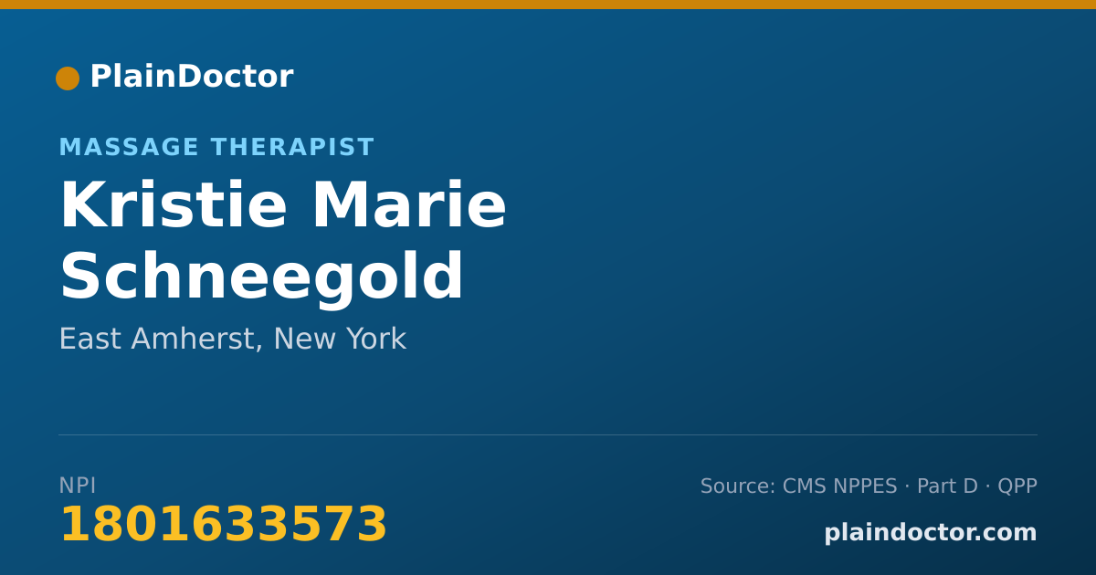 Shareable card for Kristie Marie Schneegold - Massage Therapist, East Amherst, NY