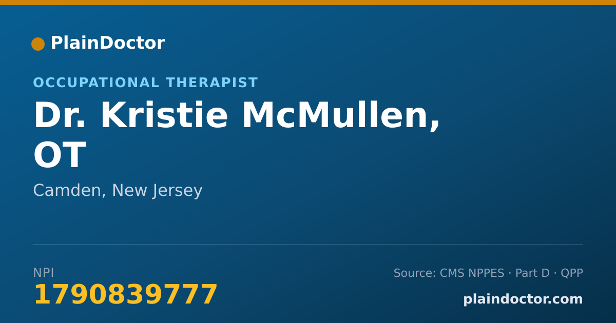 Shareable card for Kristie McMullen, OT - Occupational Therapist, Camden, NJ