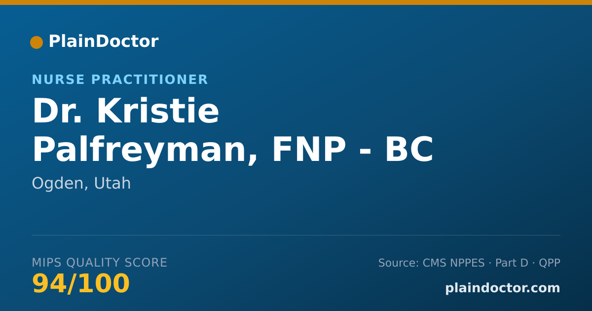 Shareable card for Kristie Palfreyman, FNP - BC - Nurse Practitioner, Ogden, UT