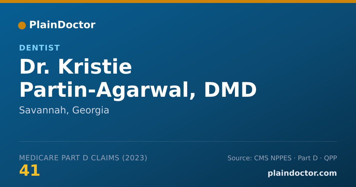 Shareable card for Kristie Partin-Agarwal, DMD - Dentist, Savannah, GA