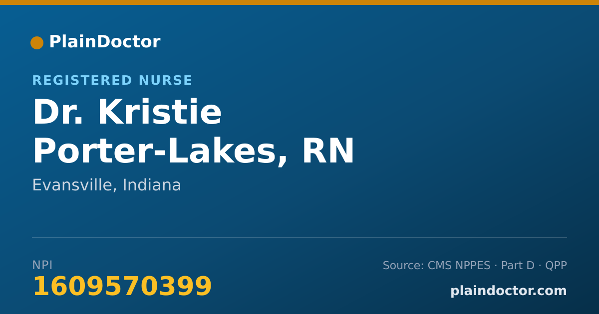 Shareable card for Kristie Porter-Lakes, RN - Registered Nurse, Evansville, IN