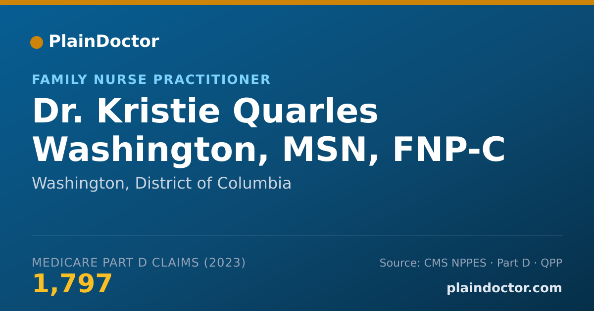 Shareable card for Kristie Quarles Washington, MSN, FNP-C - Family Nurse Practitioner, Washington, DC