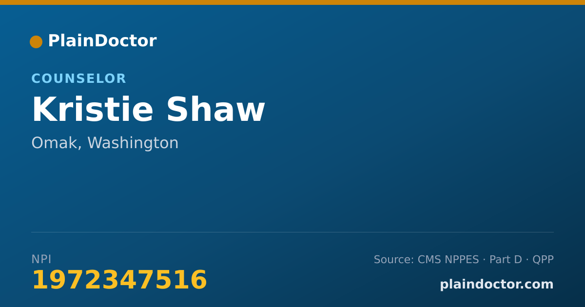 Shareable card for Kristie Shaw - Counselor, Omak, WA