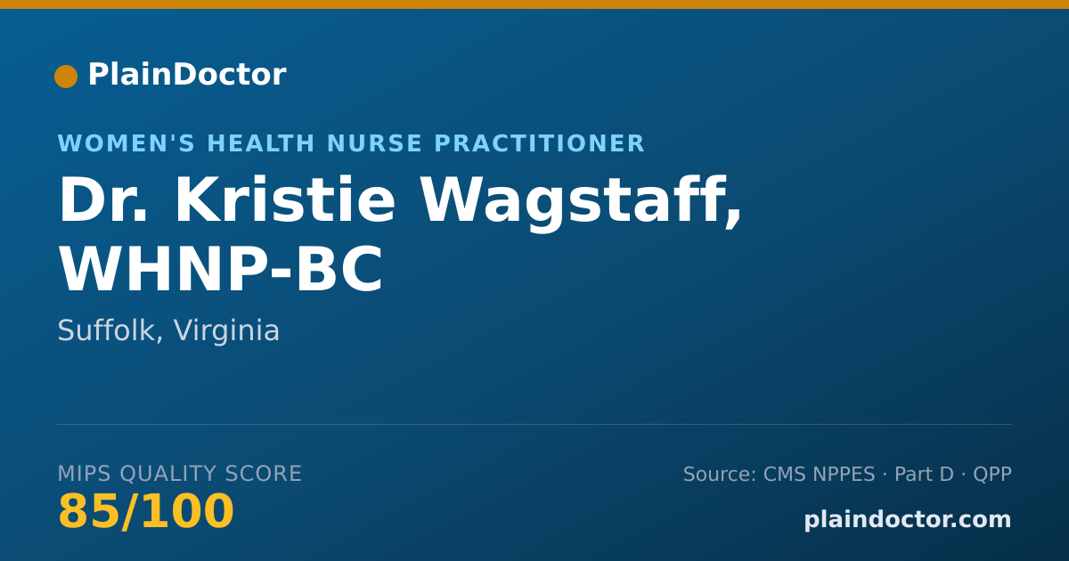 Shareable card for Kristie Wagstaff, WHNP-BC - Women's Health Nurse Practitioner, Suffolk, VA