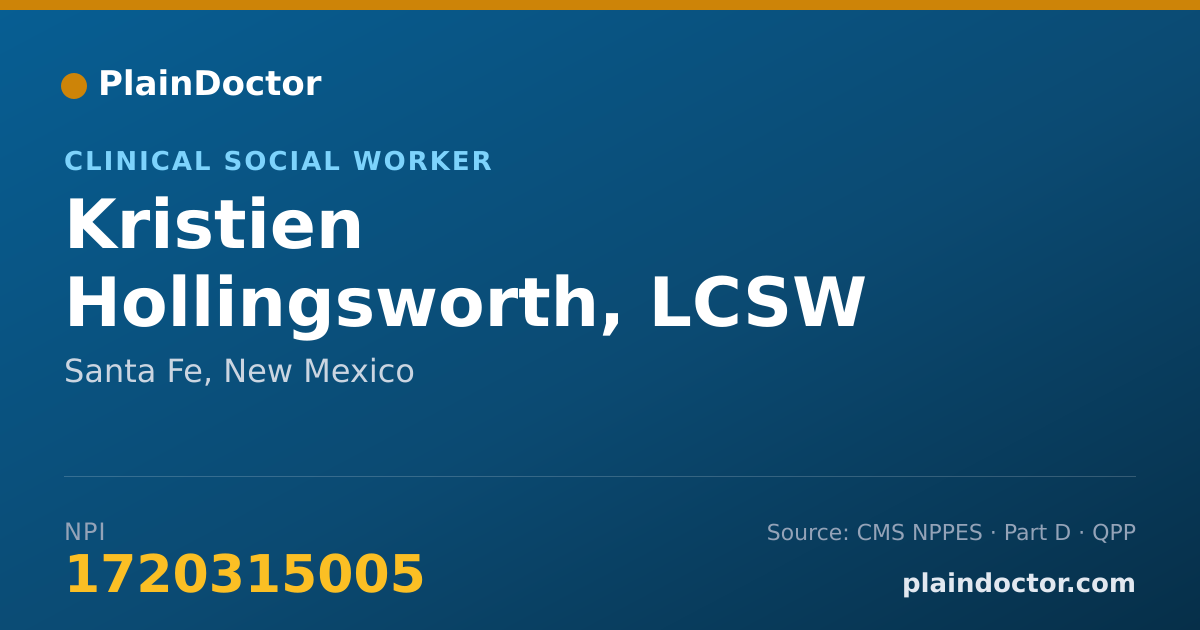 Shareable card for Kristien Hollingsworth, LCSW - Clinical Social Worker, Santa Fe, NM