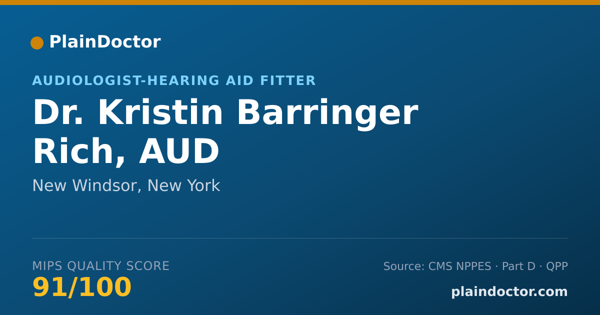 Shareable card for Kristin Barringer Rich, AUD - Audiologist-Hearing Aid Fitter, New Windsor, NY