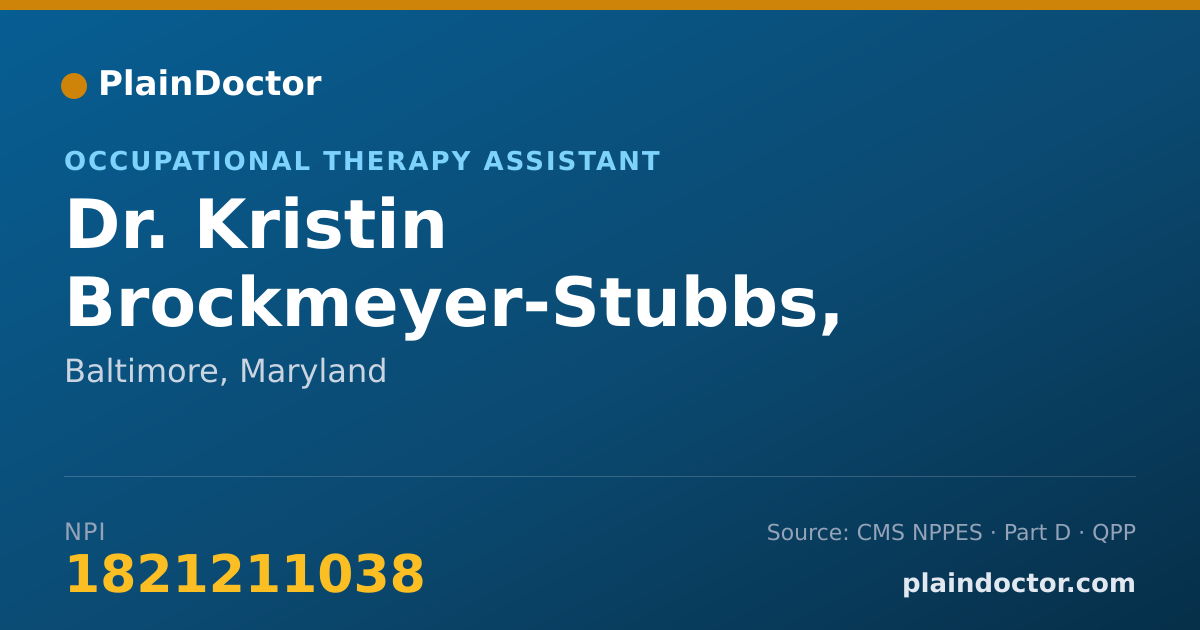 Shareable card for Kristin Brockmeyer-Stubbs, OTRL - Occupational Therapy Assistant, Baltimore, MD