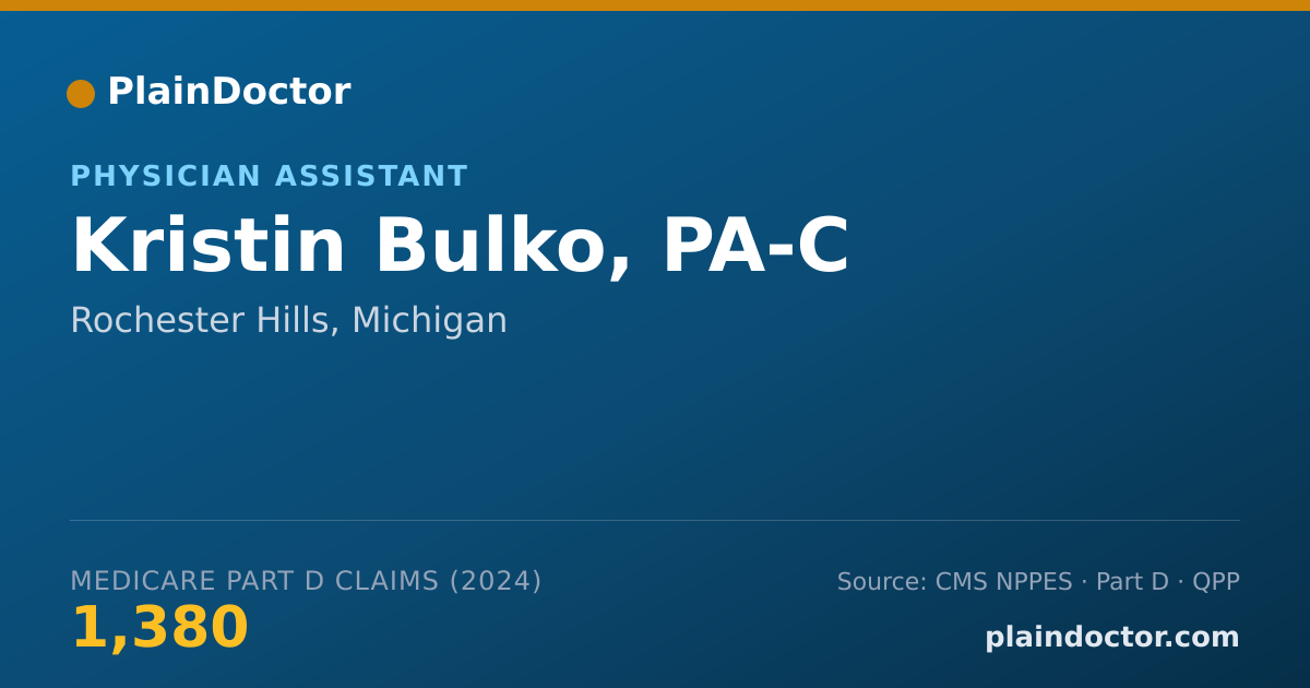 Shareable card for Kristin Bulko, PA-C - Physician Assistant, Rochester Hills, MI