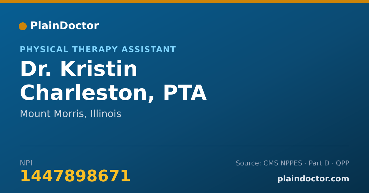 Shareable card for Kristin Charleston, PTA - Physical Therapy Assistant, Mount Morris, IL