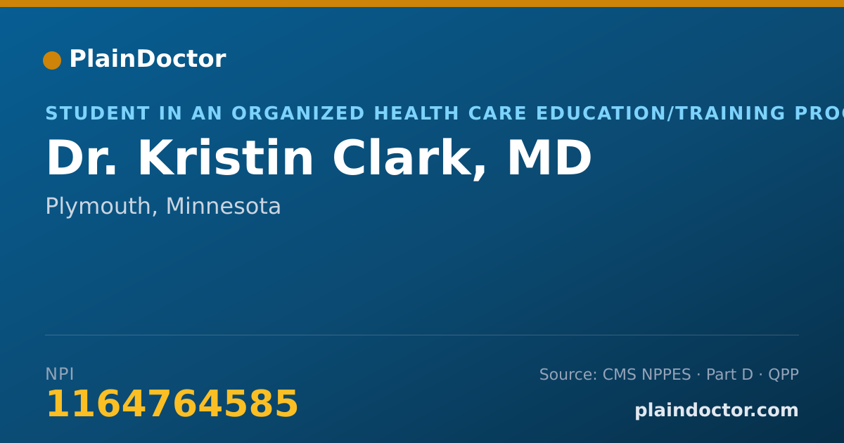 Shareable card for Kristin Clark, MD - Student in an Organized Health Care Education/Training Program, Plymouth, MN