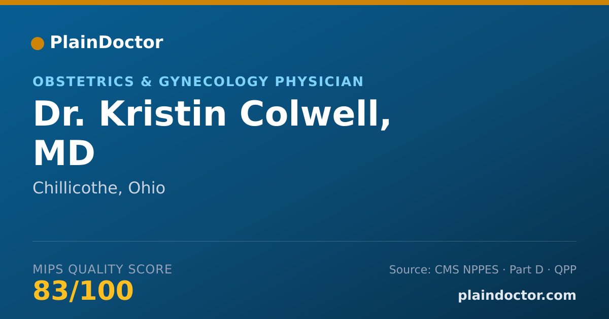 Shareable card for Kristin Colwell, MD - Obstetrics & Gynecology Physician, Chillicothe, OH