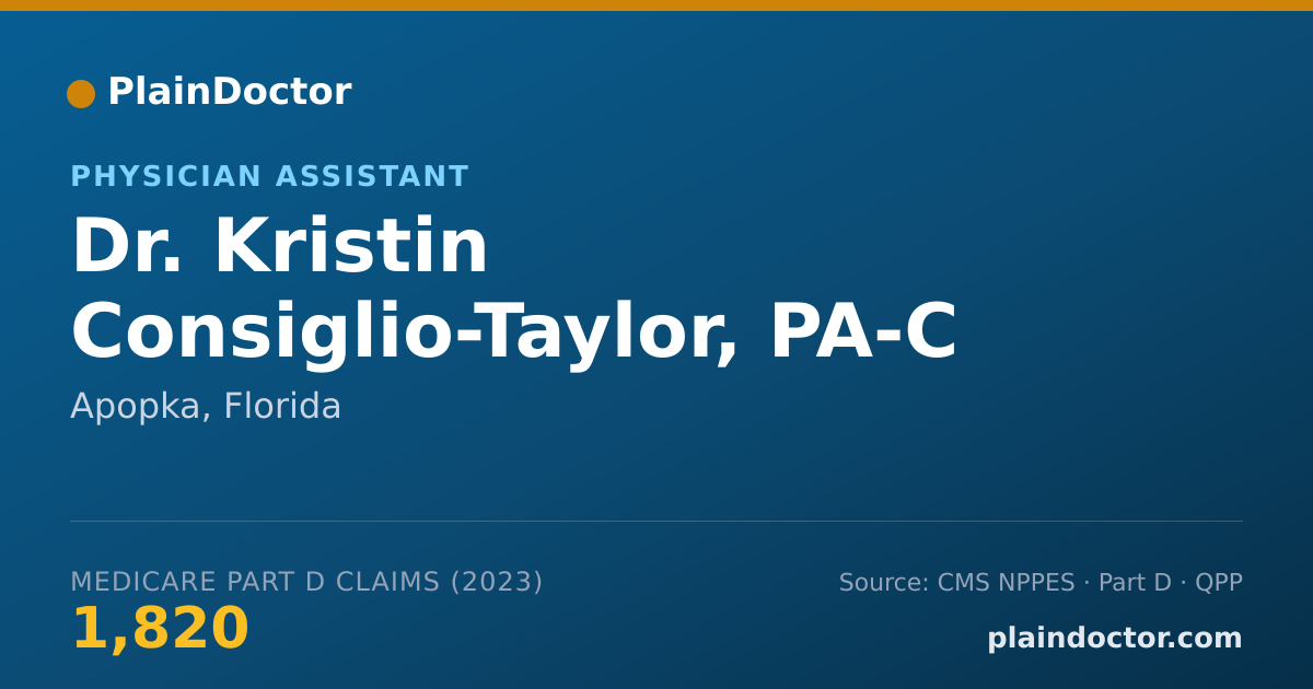 Shareable card for Kristin Consiglio-Taylor, PA-C - Physician Assistant, Apopka, FL