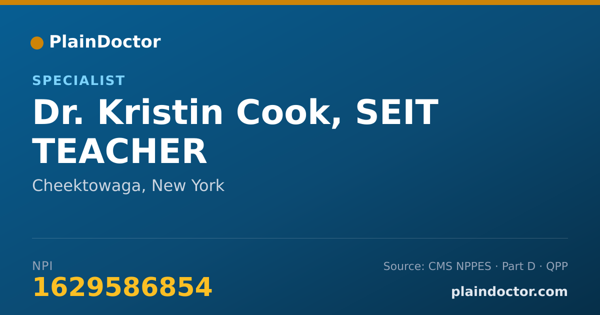 Shareable card for Kristin Cook, SEIT TEACHER - Specialist, Cheektowaga, NY