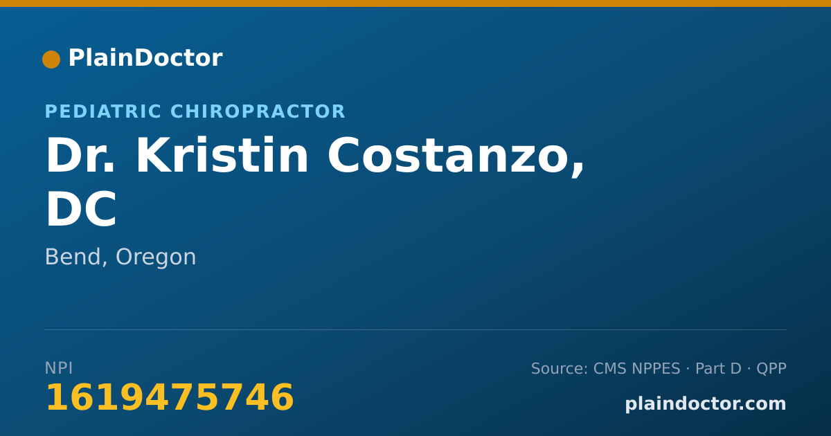 Shareable card for Kristin Costanzo, DC - Pediatric Chiropractor, Bend, OR