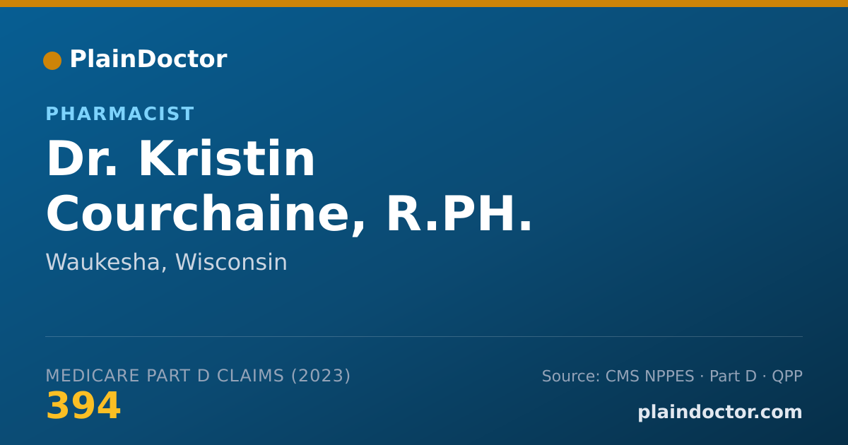 Shareable card for Kristin Courchaine, R.PH. - Pharmacist, Waukesha, WI