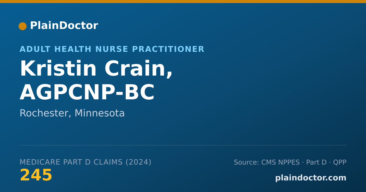 Shareable card for Kristin Crain, AGPCNP-BC - Adult Health Nurse Practitioner, Rochester, MN