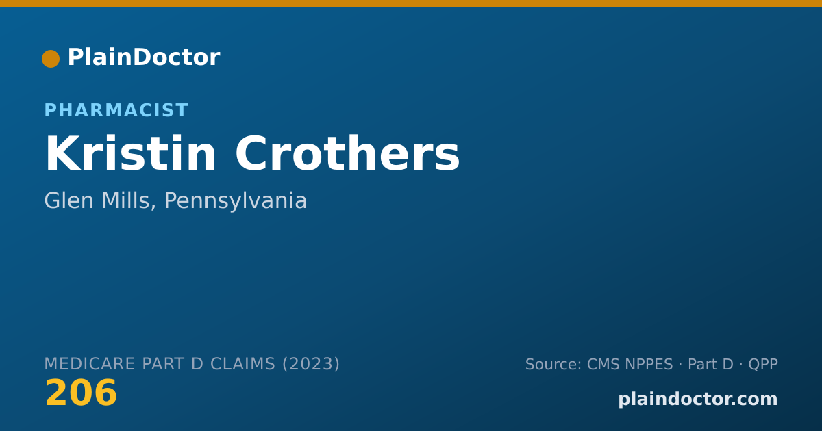 Shareable card for Kristin Crothers - Pharmacist, Glen Mills, PA