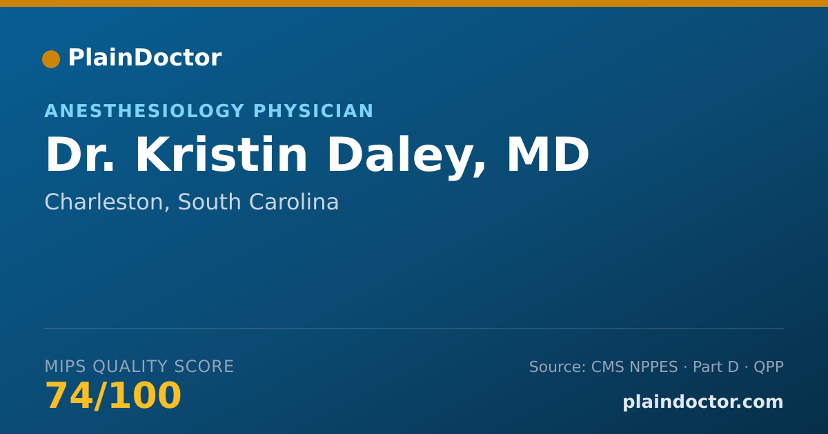Shareable card for Kristin Daley, MD - Anesthesiology Physician, Charleston, SC