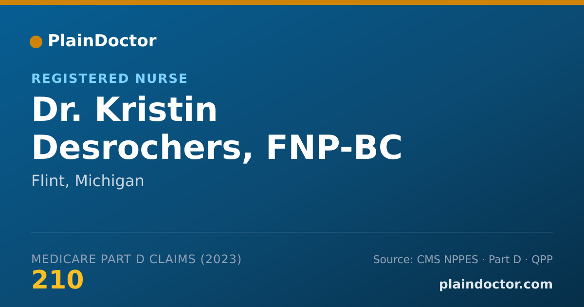 Shareable card for Kristin Desrochers, FNP-BC - Registered Nurse, Flint, MI