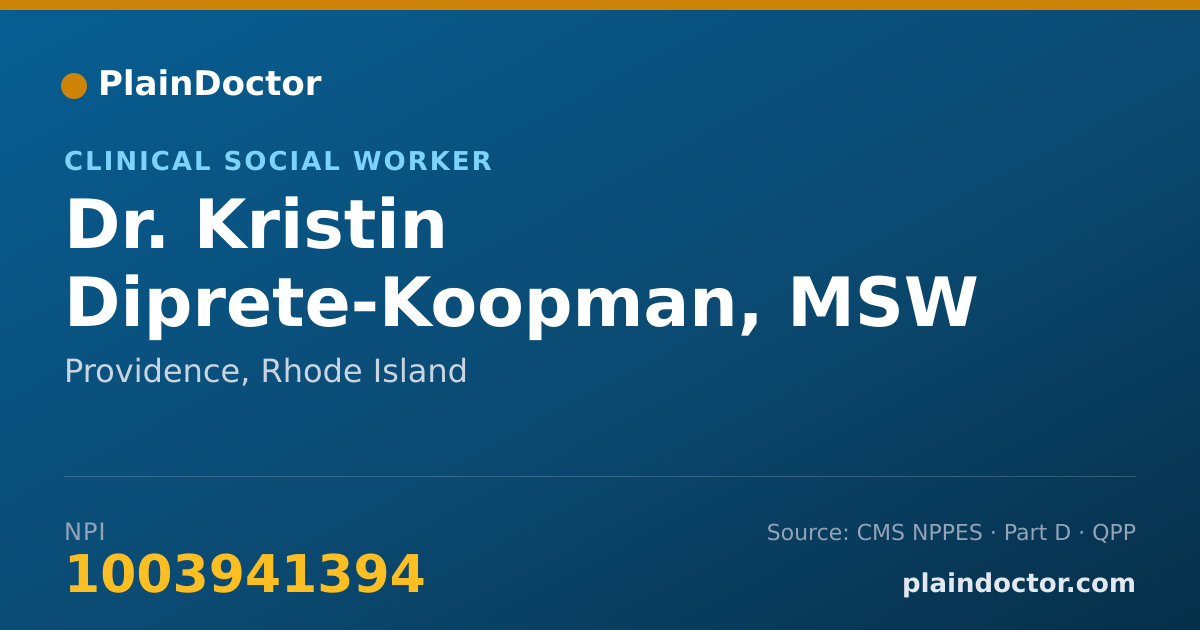 Shareable card for Kristin Diprete-Koopman, MSW - Clinical Social Worker, Providence, RI