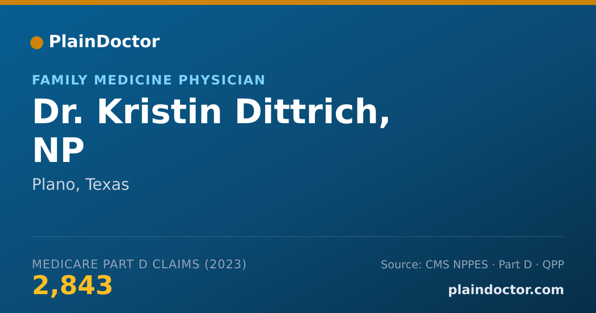 Shareable card for Kristin Dittrich, NP - Family Medicine Physician, Plano, TX