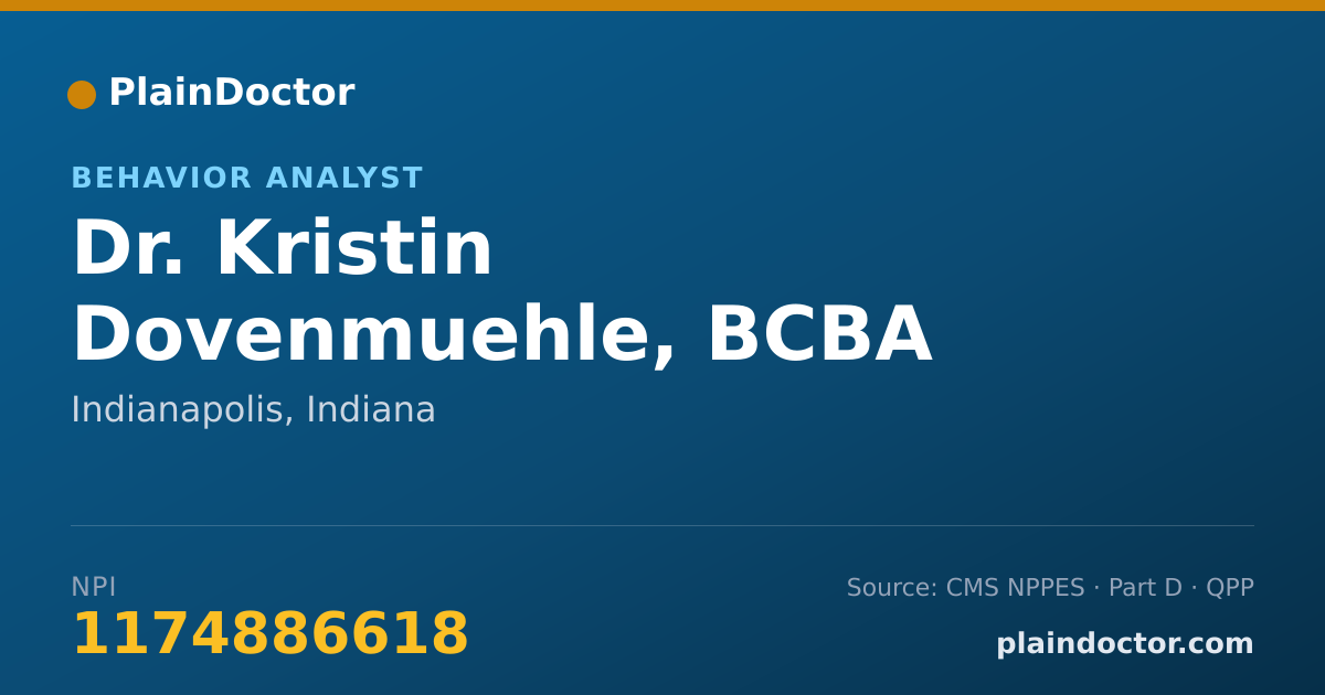 Shareable card for Kristin Dovenmuehle, BCBA - Behavior Analyst, Indianapolis, IN