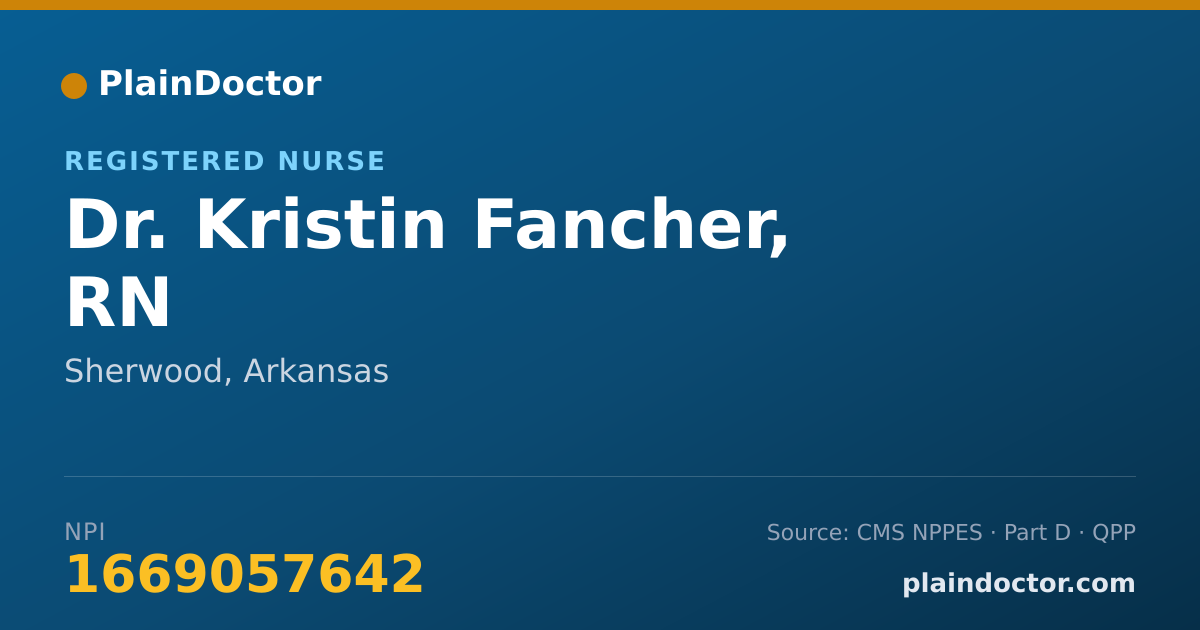 Shareable card for Kristin Fancher, RN - Registered Nurse, Sherwood, AR