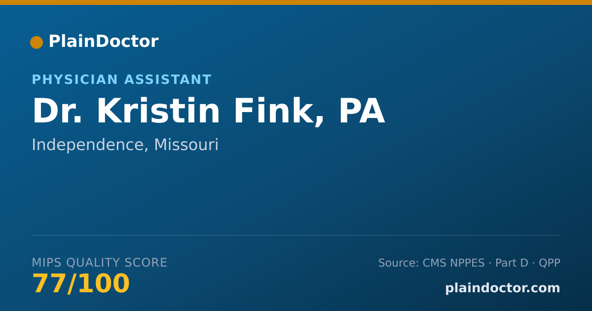 Shareable card for Kristin Fink, PA - Physician Assistant, Independence, MO