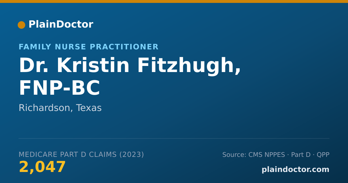 Shareable card for Kristin Fitzhugh, FNP-BC - Family Nurse Practitioner, Richardson, TX