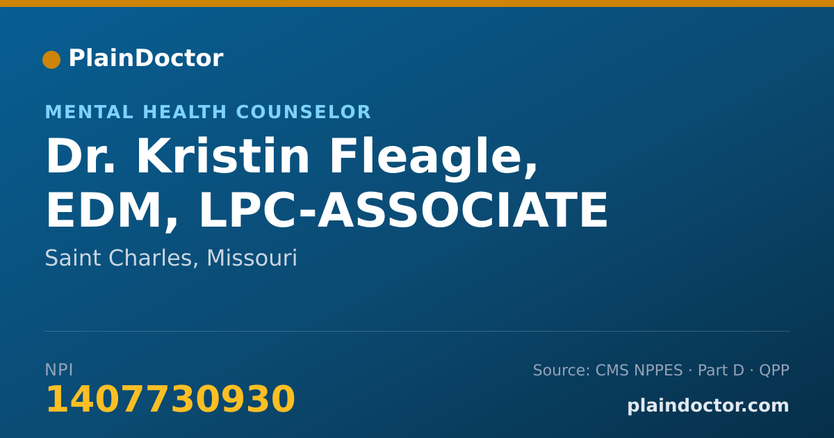 Shareable card for Kristin Fleagle, EDM, LPC-ASSOCIATE - Mental Health Counselor, Saint Charles, MO